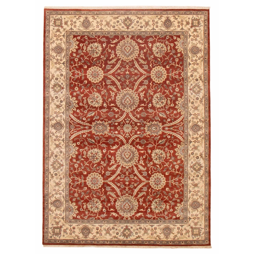 ECARPETGALLERY Hand-knotted Jamshidpour Copper Wool Rug - 6'7 x 9'4