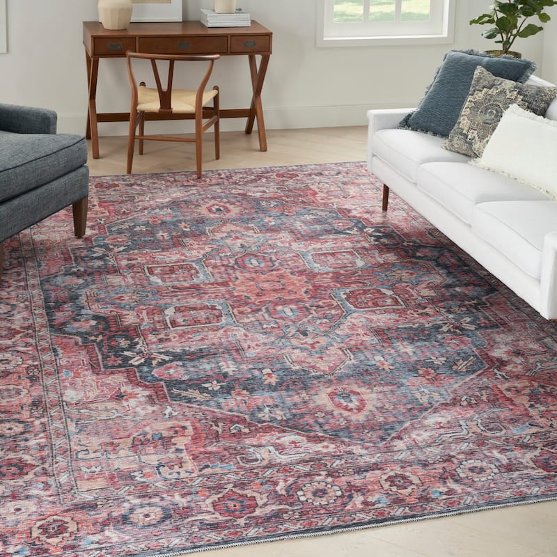New Concept Washables Persian Boho Machine Washable Area Rug - 9'2" x 12' - Multicolor