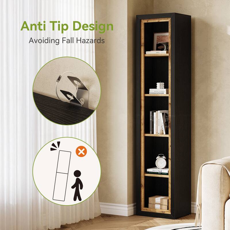 70.9" Bookcase with Open Cubes, Extra Tall Bookshelf, Freestanding Storage Shelf for Living Room, Bedroom, Study