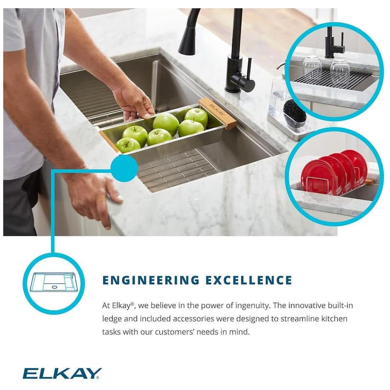 Elkay Crosstown 28-1/4" L x 14-1/4" W Stainless Steel Basin Rack - Stainless Steel