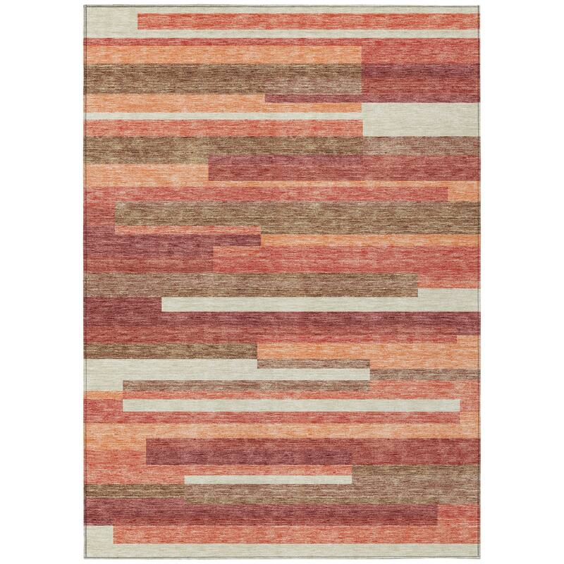 HomeRoots Striped Transitional Rectangle Outdoor Rug