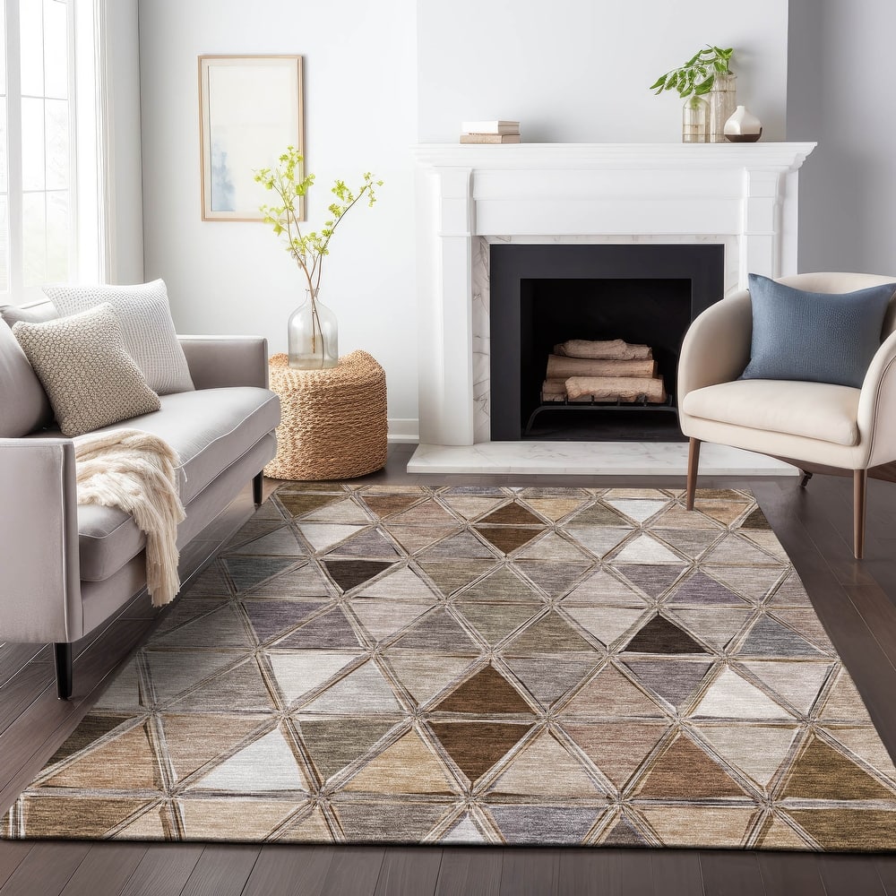 Premium Washable Super Soft Contemporary Mosaic Mayfield Rug