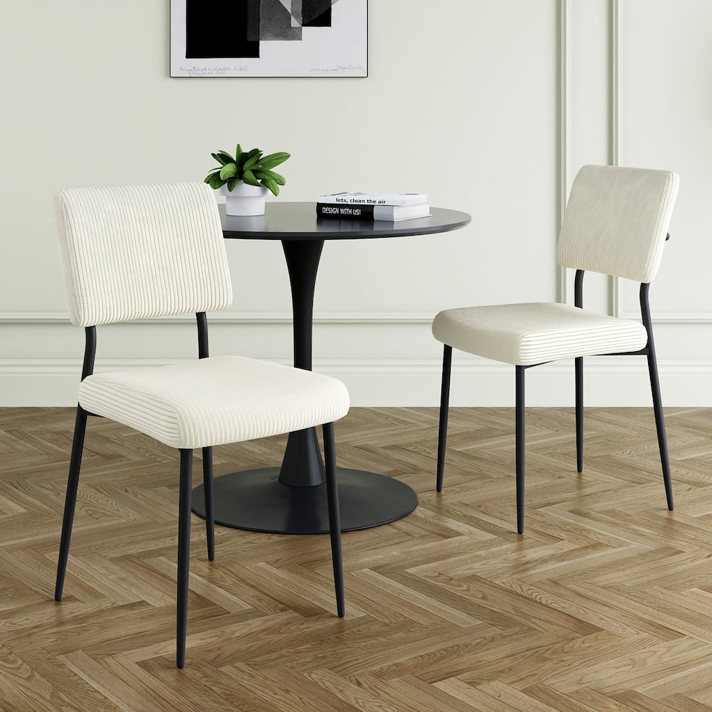 Modern beige simple velvet dining chair fabric upholstered chair Family bedroom stool back dressing, black round table set, chai