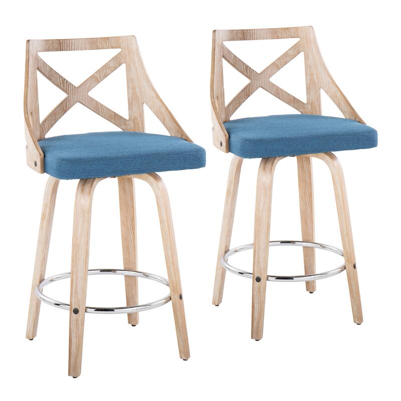 The Gray Barn Charlotte 26" Fixed-Height Counter Stool with Bent Wood Legs (Set of 2)