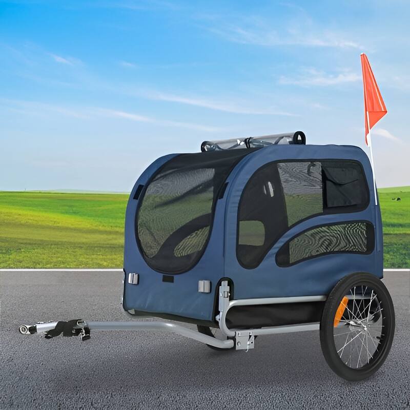 Dog Bike Trailer, Supports up to 100 lbs, Pet Cart Bicycle Carrier, Easy Folding Frame with Quick Release Wheels, Universal Bic