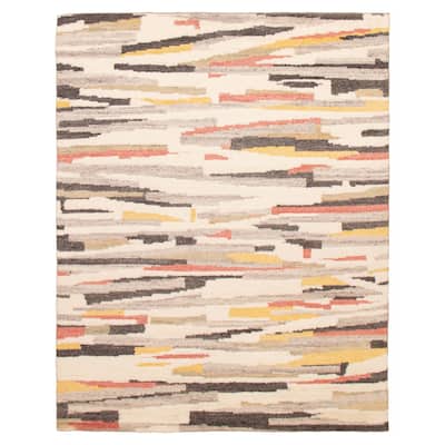 ECARPETGALLERY Hand-knotted Tangier Ivory Wool Rug - 8'0 x 10'0