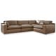 preview thumbnail 1 of 10, Signature Design by Ashley Emilia Brown 4-Piece Sectional - 130" W x 90" D x 36" H