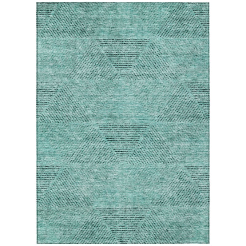HomeRoots Geometric Transitional Rectangle Outdoor Rug - 8' X 10'