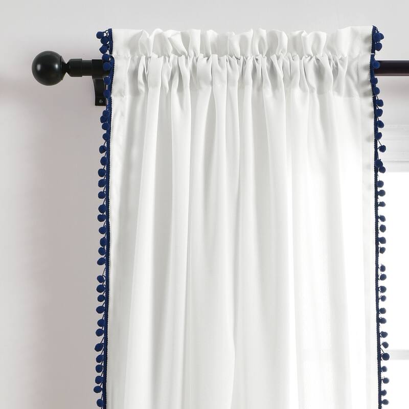 The Gray Barn Watertop Pom Pom 84-inch Curtain Panel