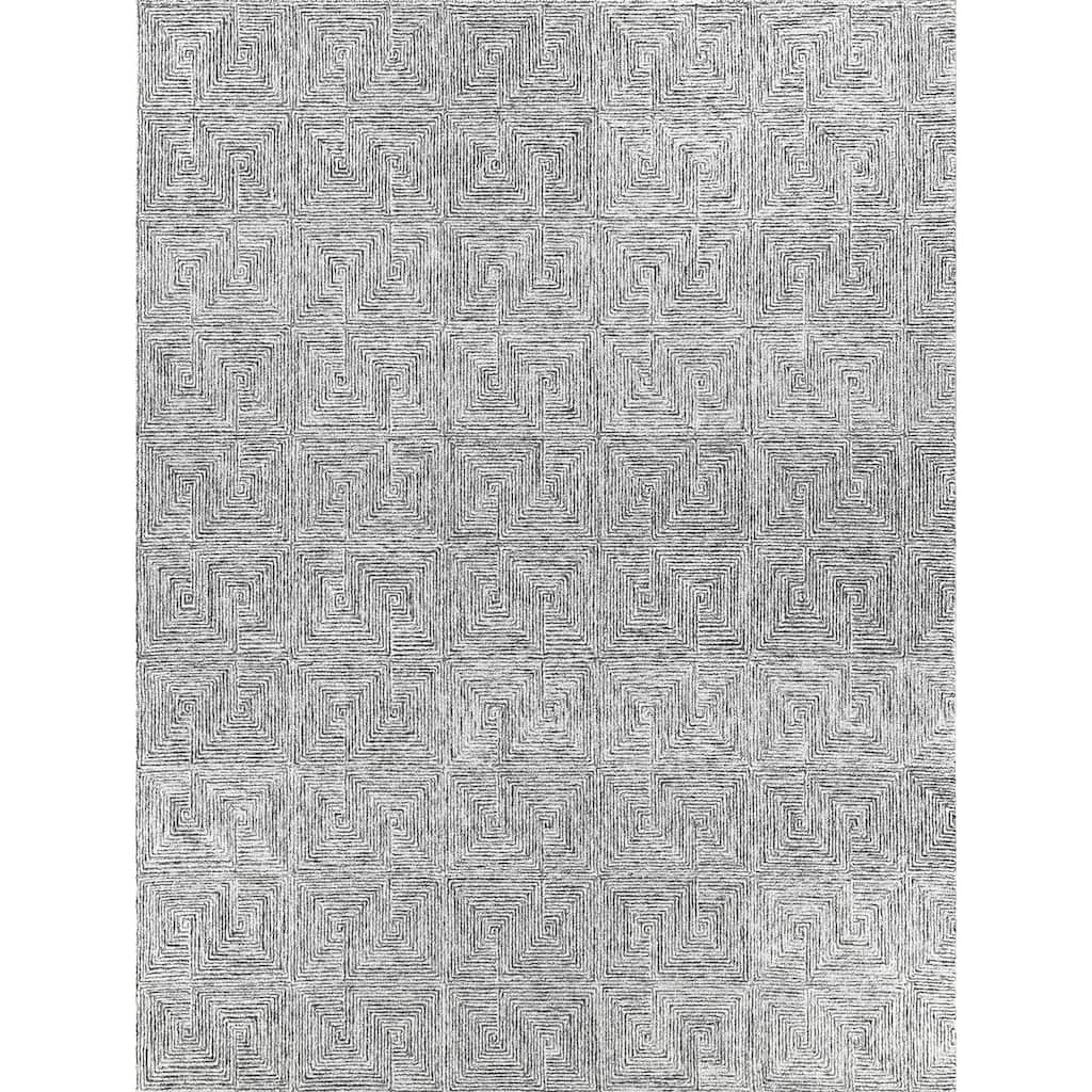 EXQUISITE RUGS Caprice Hand-tufted New Zealand Wool Black/Grey Area Rug.