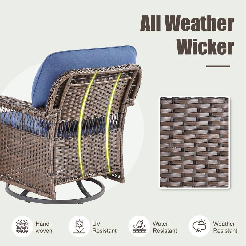 Pocassy Outdoor Fire Table with Sofa Swivel Chair Set.