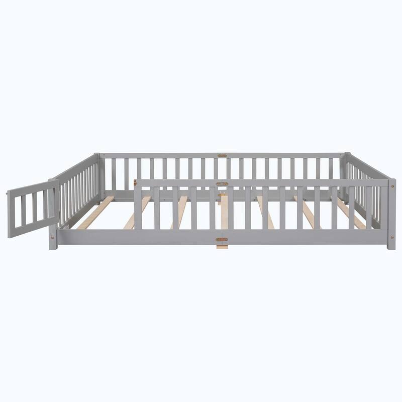 Durable Floor Platform Bed with Fence