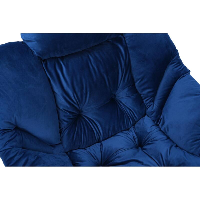 Cotton Fabric Lazy Sofa Chair with Footrest for Ultimate Comfort