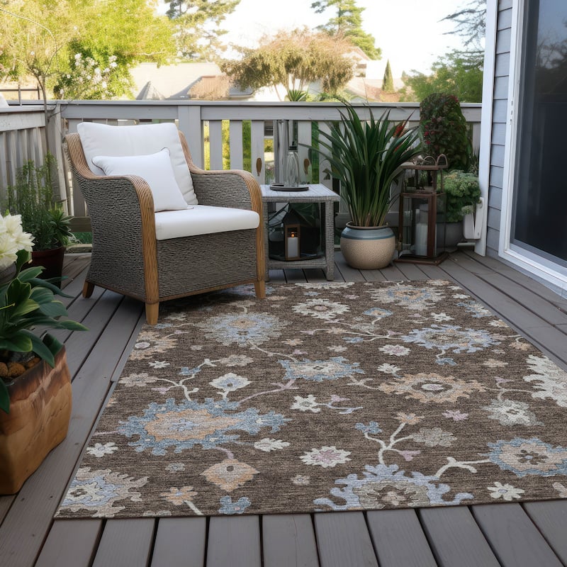 Machine Washable Indoor/ Outdoor Traditional Persian Chantille Rug