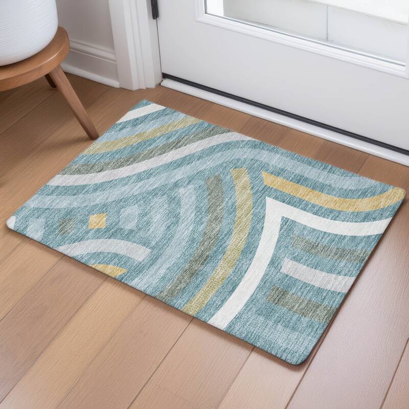 Machine Washable Indoor/ Outdoor Modern Jalen Chantille Rug