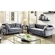 preview thumbnail 1 of 8, Tese Glam Fabric Tufted Rolled Arms 2-Piece Sofa Set by Furniture of America