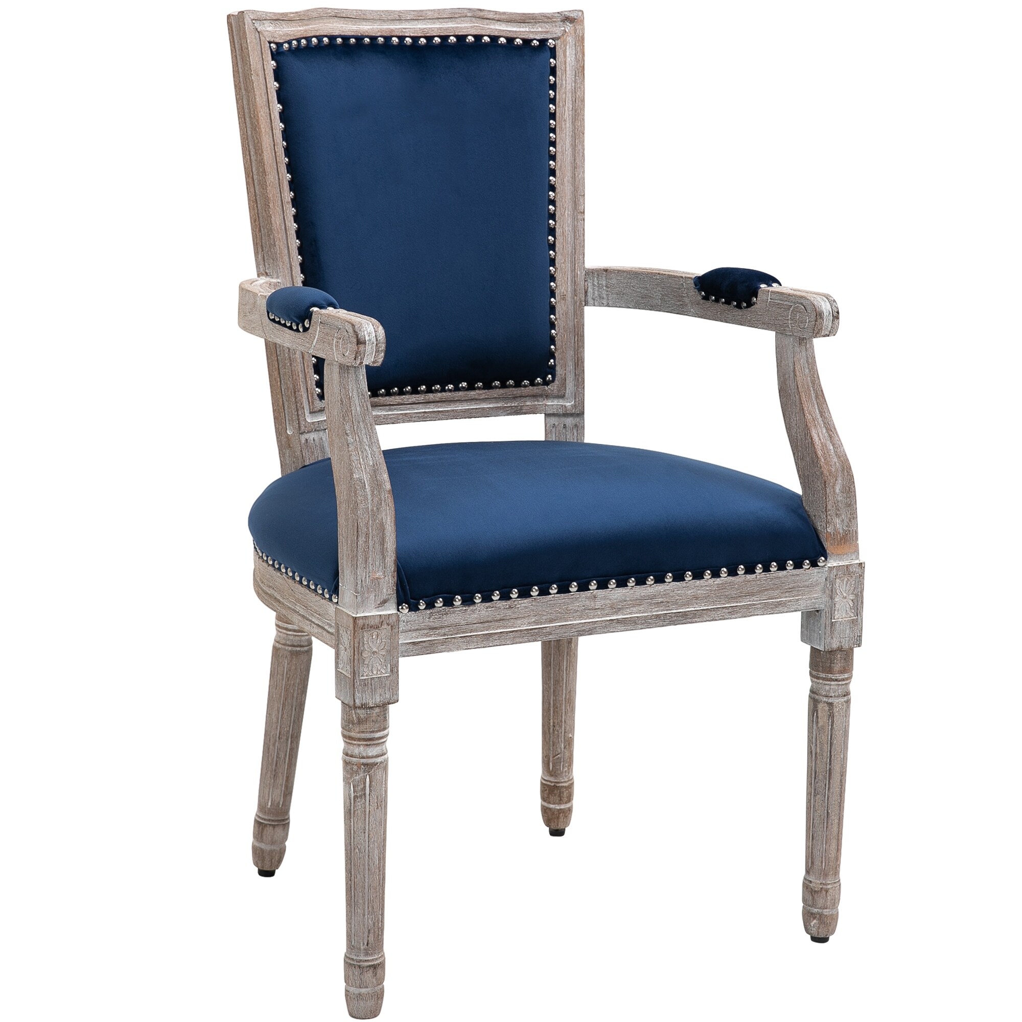 HOMCOM Vintage Dining Chair with High Back, Thick Sponge