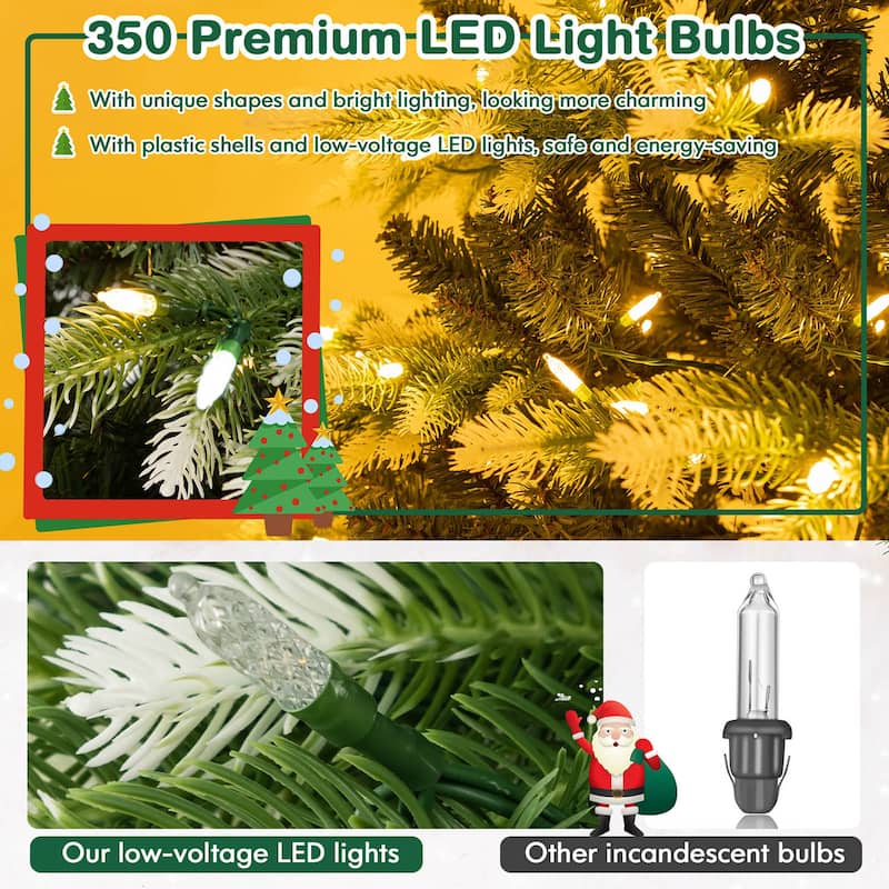 Gymax 6 FT Per-Lit Artificial Christmas Tree Hinged Xmas Tree w/ Quick