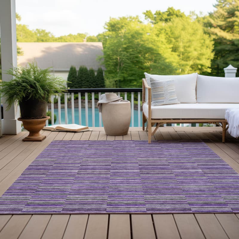 Machine Washable Indoor/ Outdoor Chantille Contemporary Geo Rug