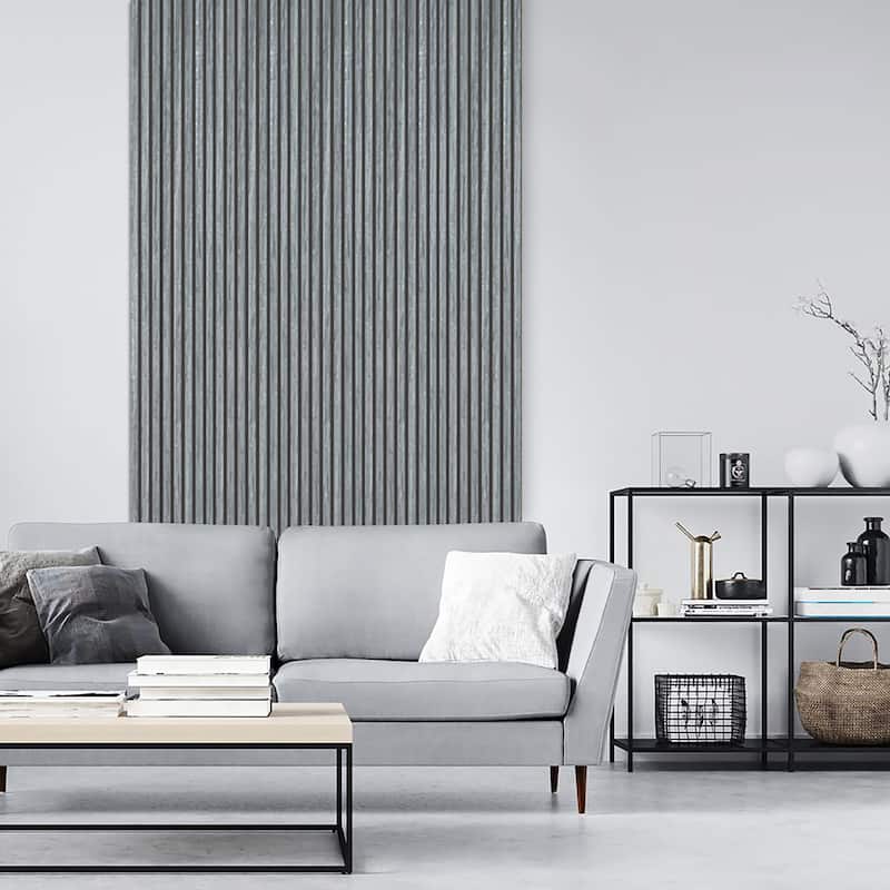47" * 23" 3D Wood Slat Acoustic Wall Panels for Wall and Ceiling Decor, 4 Pcs - 47.24 inches D × 23.62 inches W × 0.82 inches H