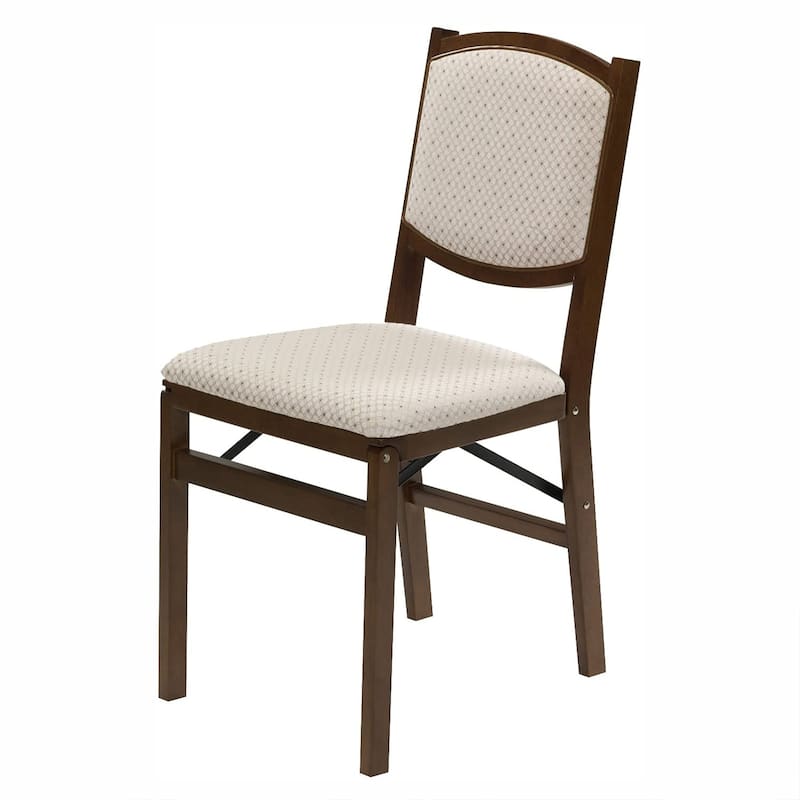 Stakmore Contemporary Upholstered Back Fruitwood Folding Dining Chair (2 Pack)
