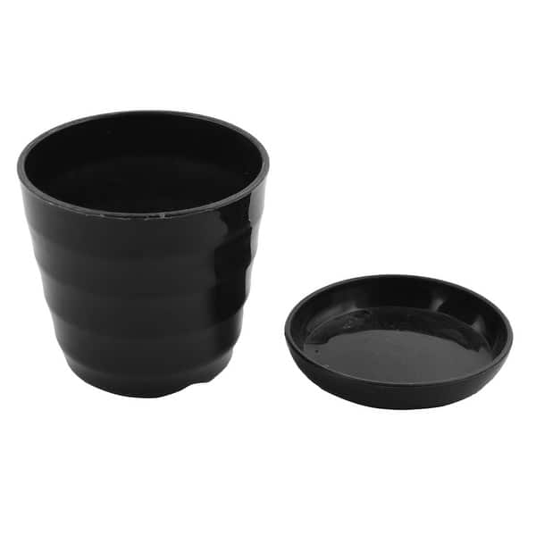 Plastic Garden Decor Flower Plant Pot Holder 9.5cm Diameter Black 