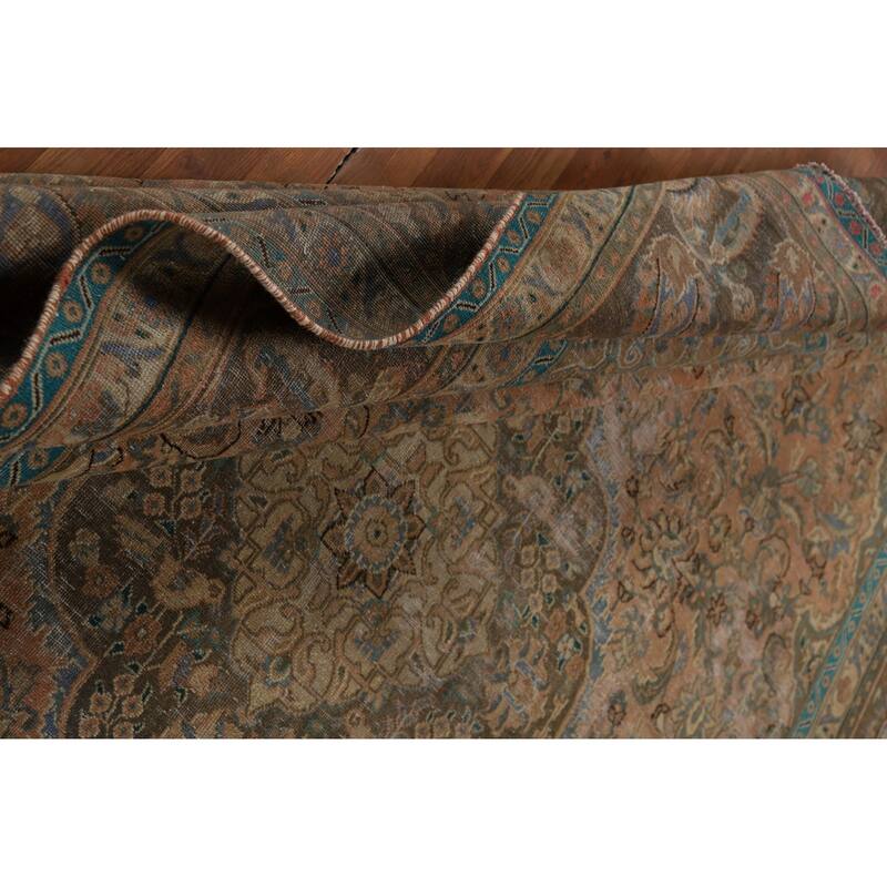 Traditional Mashad Persian Area Rug Handmade Wool Carpet - 9'3" x 12'10"