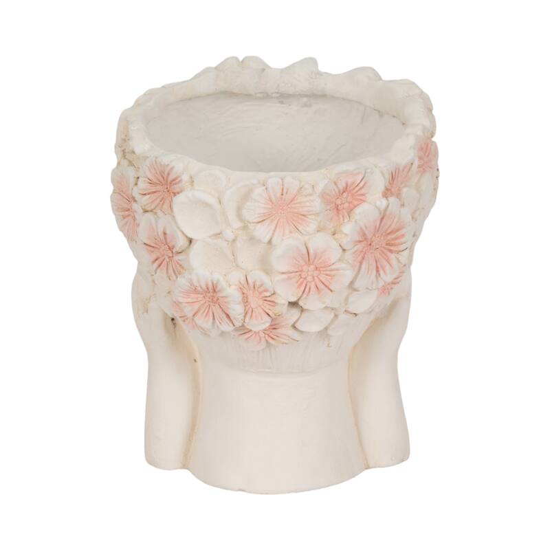 Unique Bust Style Resin Planter or Flower Pot with Crown Detail