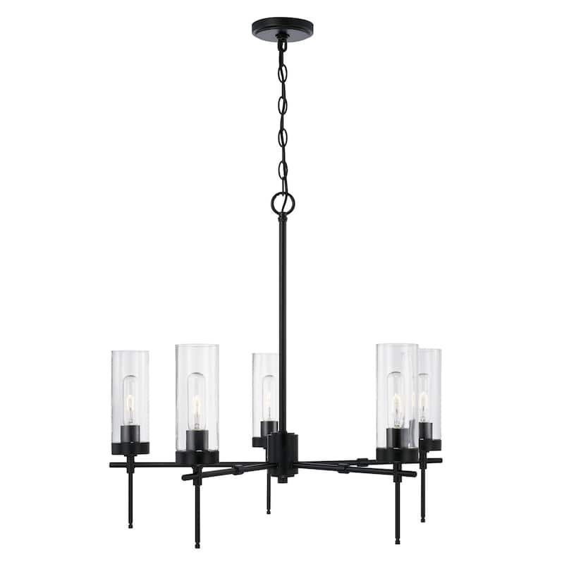 5-Light Hanging Chandelier w/ Clear Glass Shades