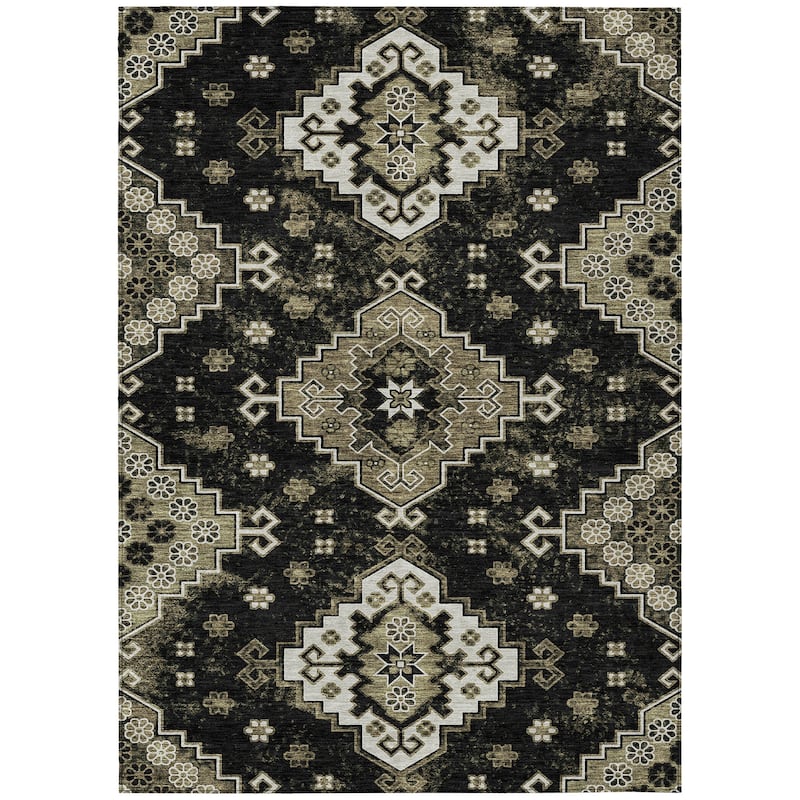 Machine Washable Indoor/ Outdoor Chantille Boho Tribal Rug