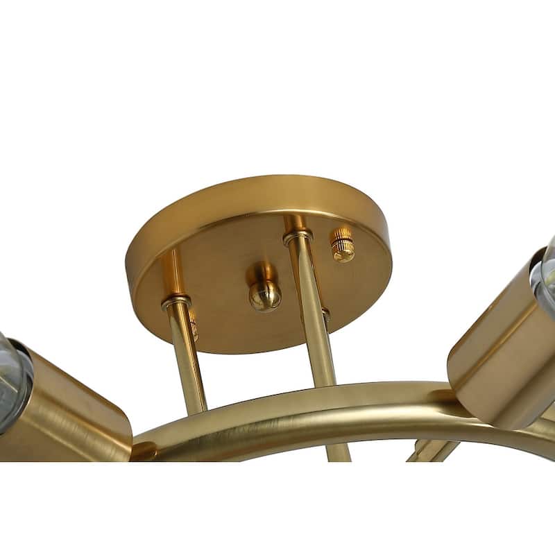 Modern 6-Light Unique Sputnik Semi Flush Mount Ceiling Lamp