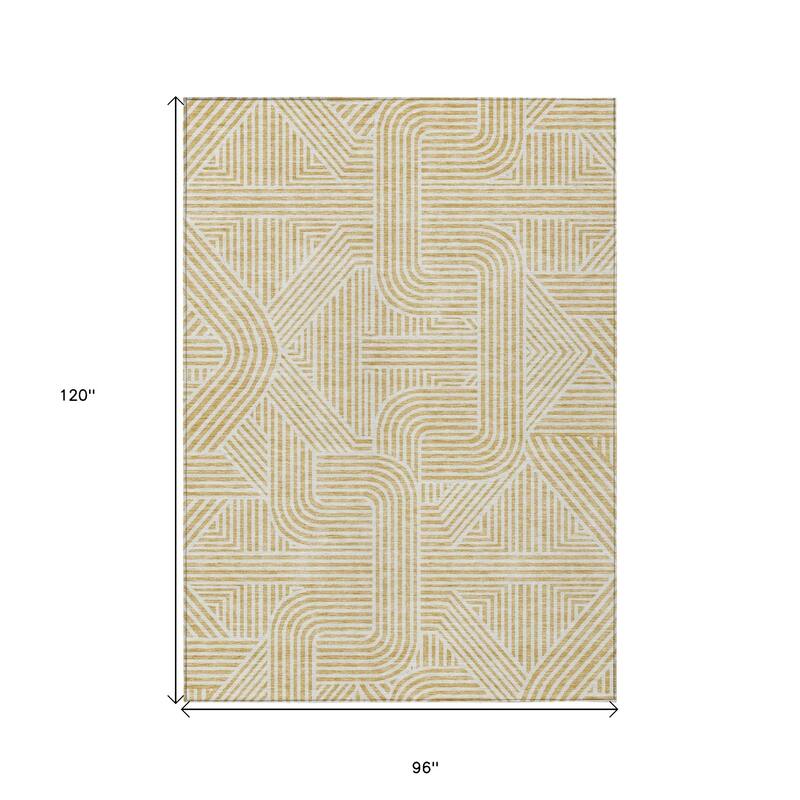 HomeRoots Abstract Transitional Rectangle Outdoor Rug