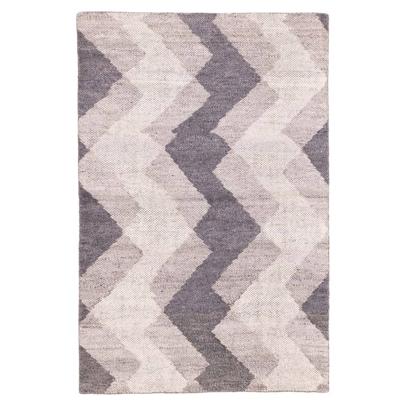 ECARPETGALLERY Hand-knotted Tangier Grey Wool Rug - 5'0 x 7'9