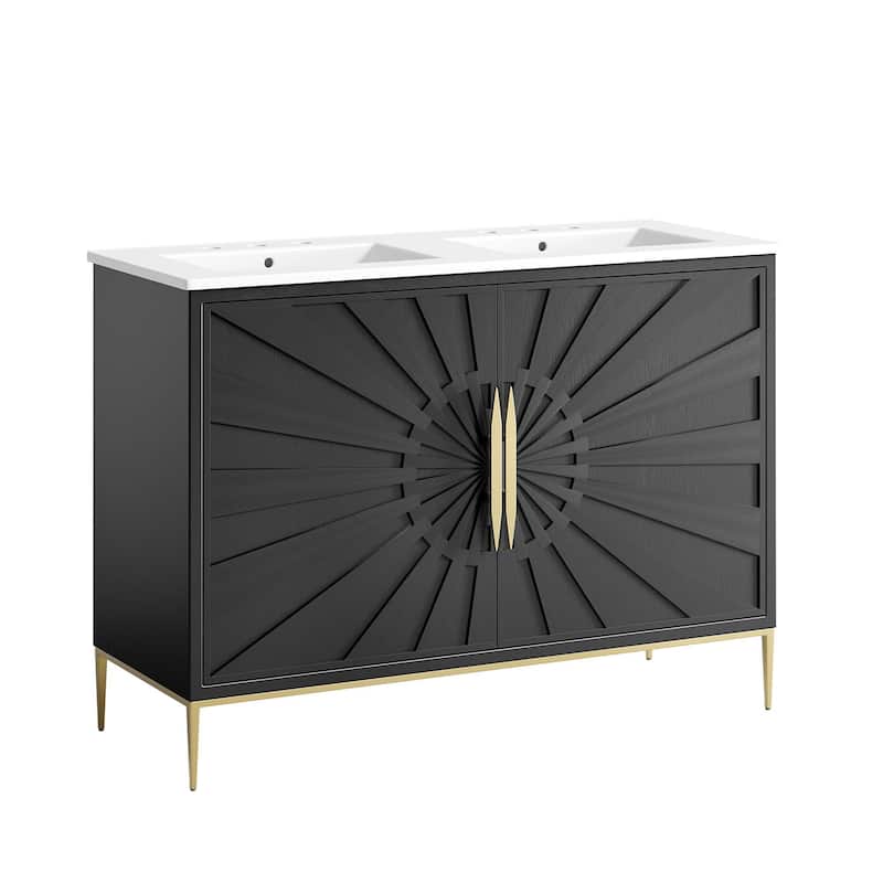 Awaken 48" Double Sink Bathroom Vanity - Black
