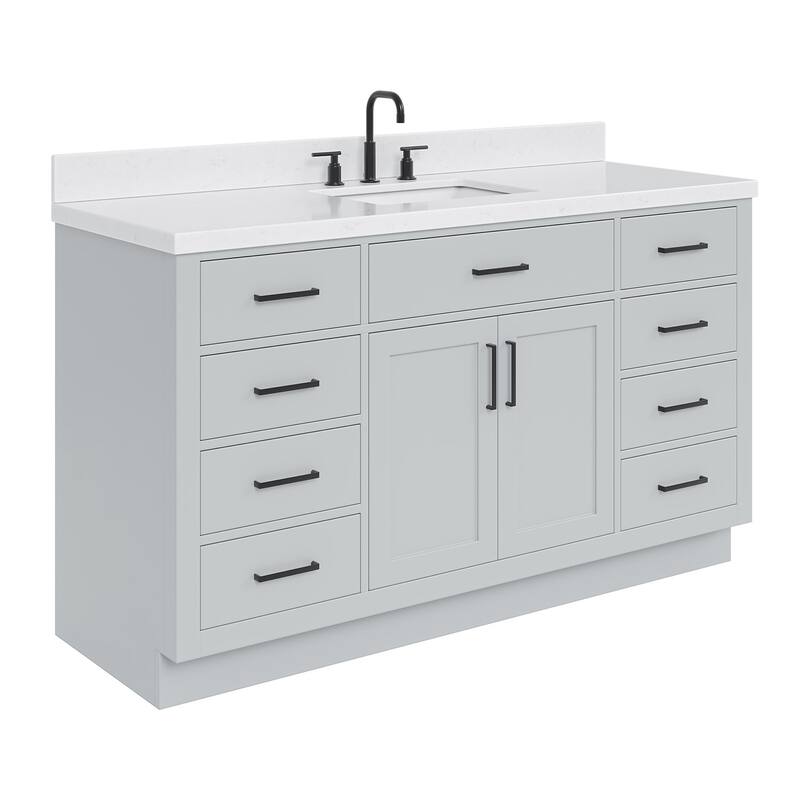 Ariel T060SCQRVO Hepburn 60" Free Standing Single Basin Vanity Set