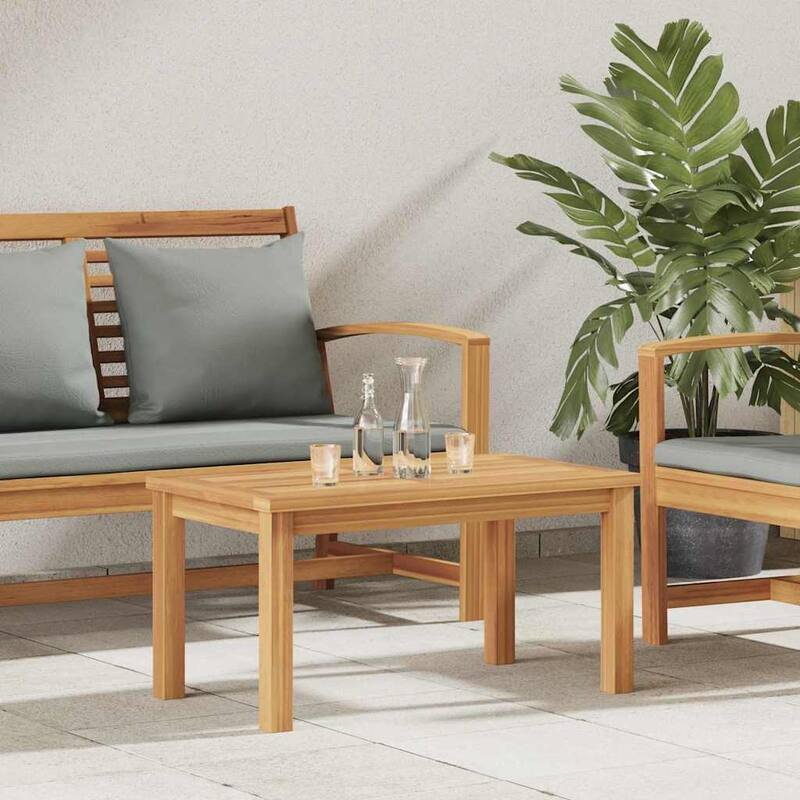 vidaXL Coffee Table Brown in Solid Teak Wood - Brown-27.56x15.75x14.17