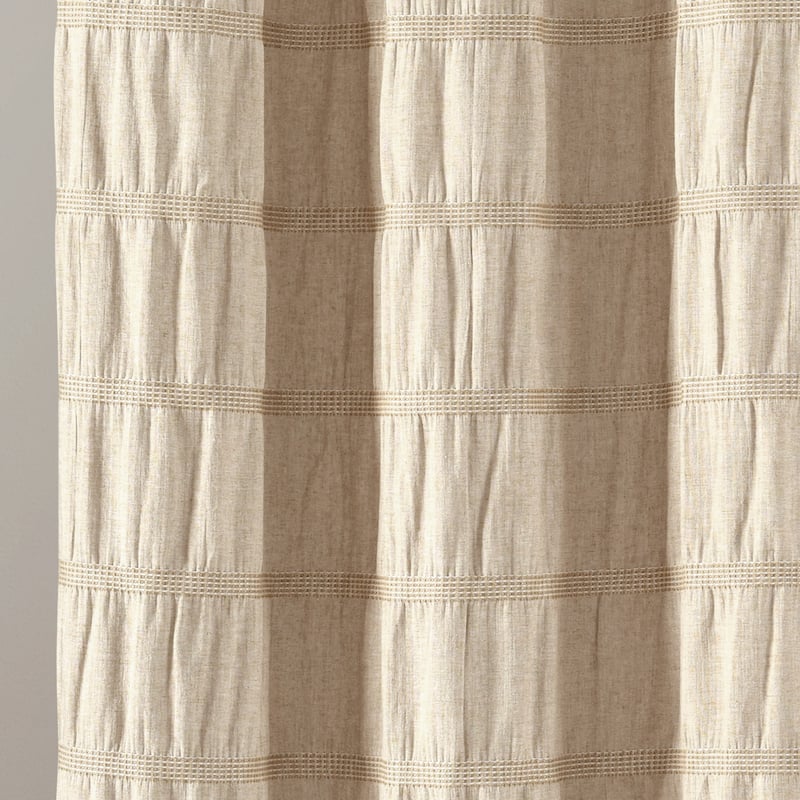 Lush Decor Waffle Stripe Woven Cotton Shower Curtain