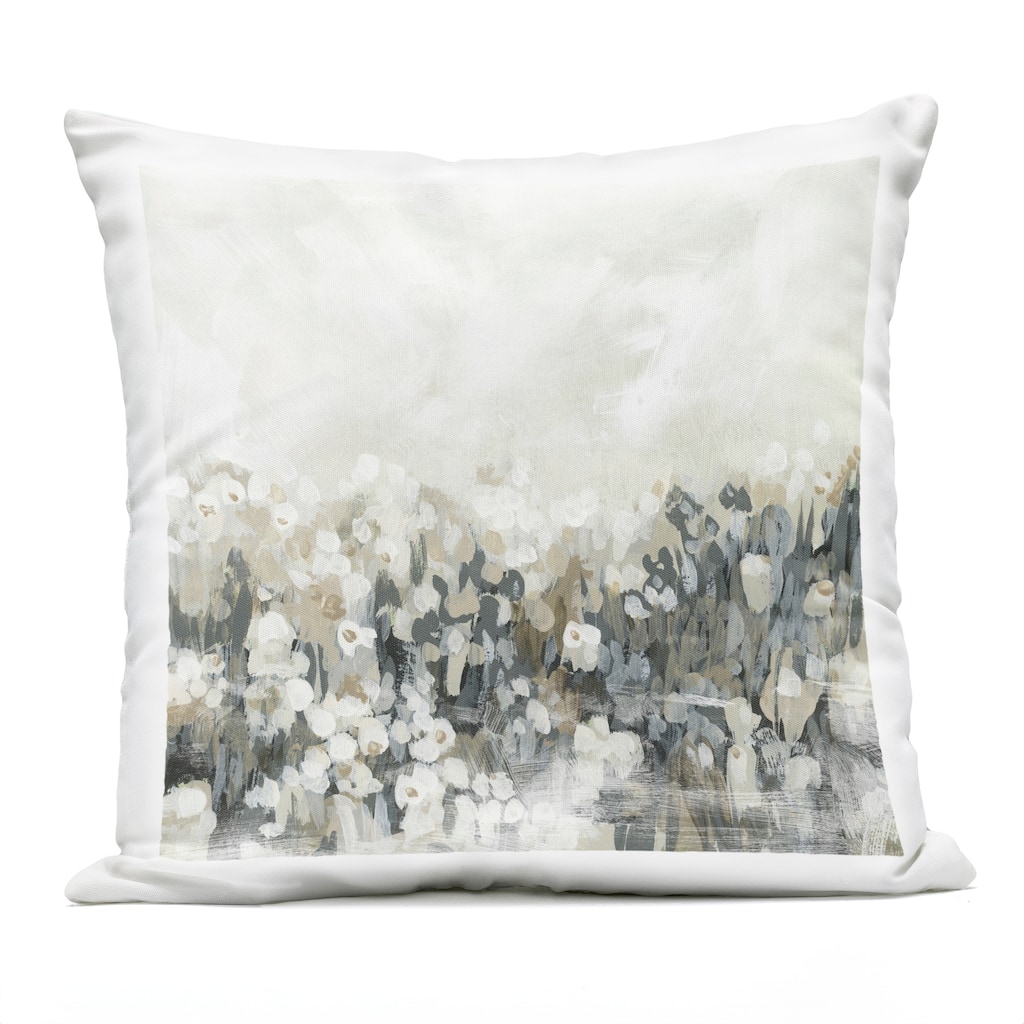 Stupell Grey Speckled Flowers Printed Outdoor Throw Pillow Design by June Erica Vess