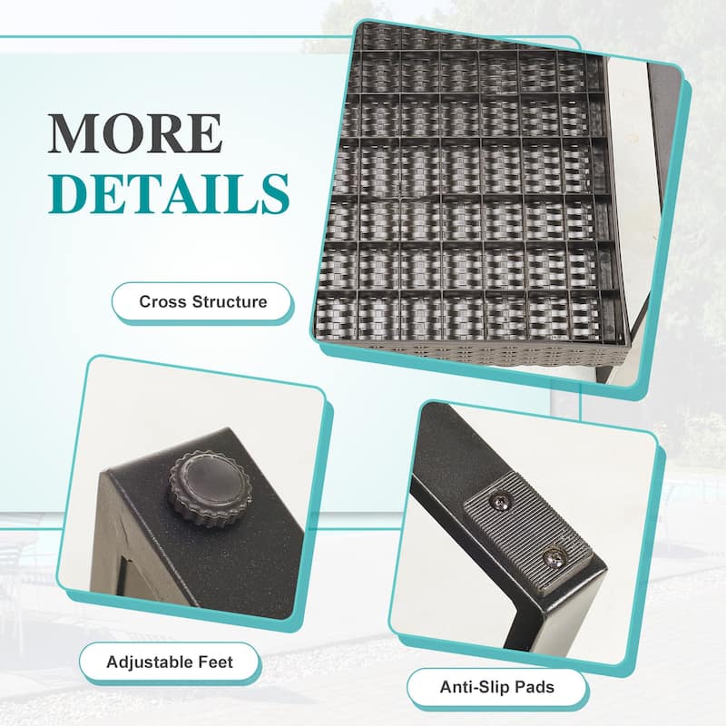 Aoodor 3-Piece Patio Furniture Set, Outdoor Rattan Wicker Chairs and Coffee Table