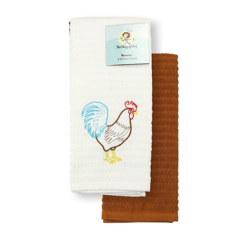The Sloppy Chef Embroidered 2-Piece Kitchen Towels - 16x26