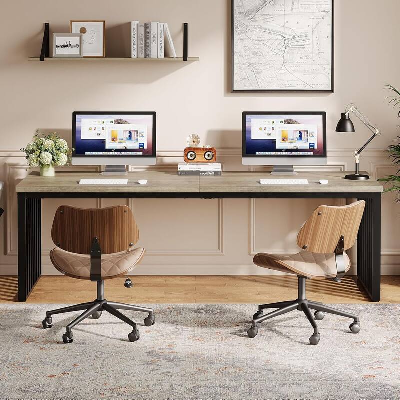 78.74" Extra Long Computer Desk, Double 2-Person Desk, Workstation Writing Study Table for Home Office