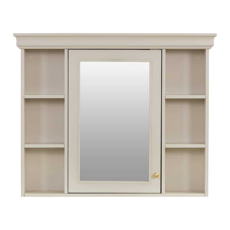 36'' Bathroom Vanity with Top Sink, Freestanding Vanity Set with Mirror Cabinet