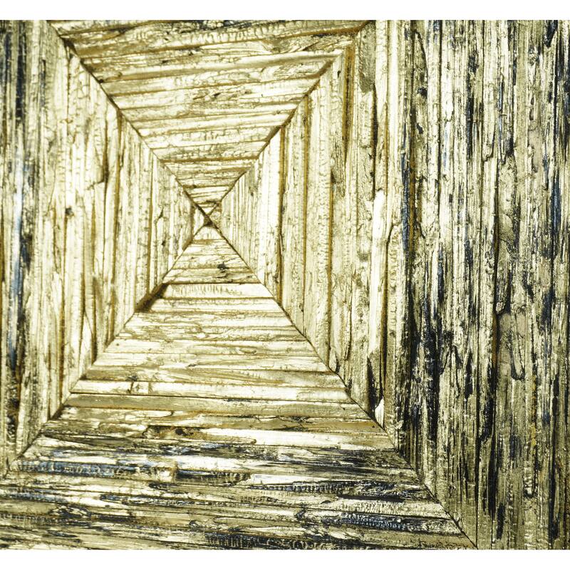 HUJI Gold Pine Wood Carving Wall Decor