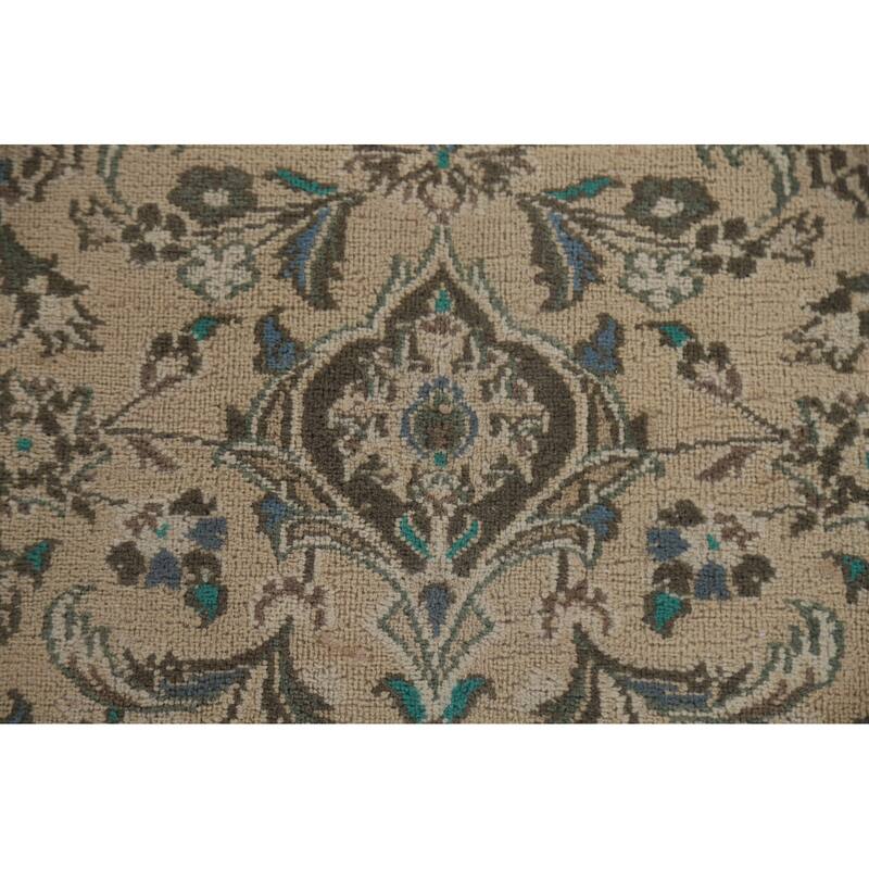 Hand Knotted Oriental 100% Wool Carpet Traditional Floral Peach Mashad Area Rug - 12' 4'' X 9' 5''