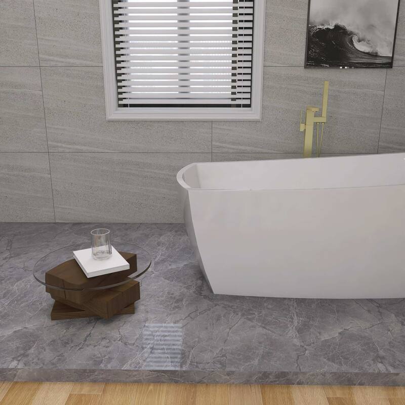 Peter Soaking Single Slipper Rectangular Bathtub in Glossy White