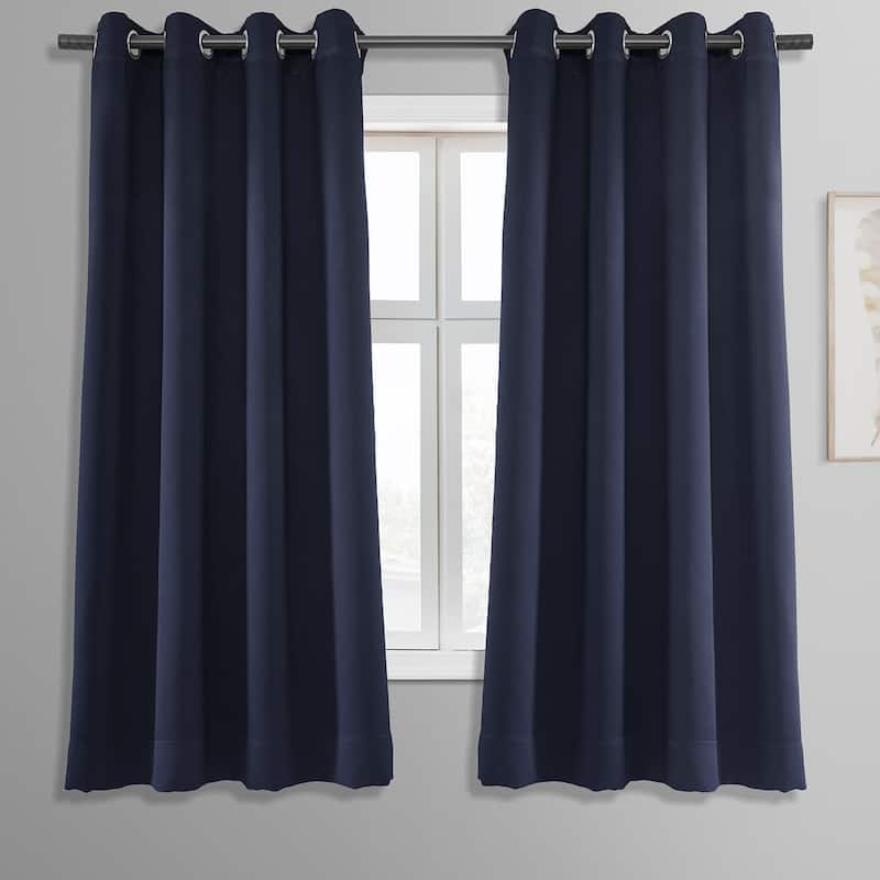 Exclusive Fabrics Room Darkening Grommet Curtain Panel Pair 63 Inches ...