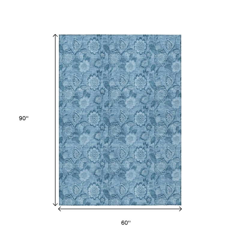 HomeRoots Floral Transitional Rectangle Outdoor Rug
