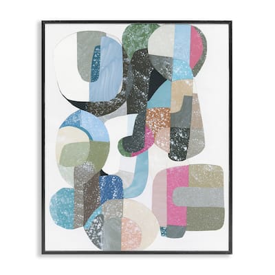 Stupell Pastel Shapes Intertwined Framed Giclee Art Design By Coco Good