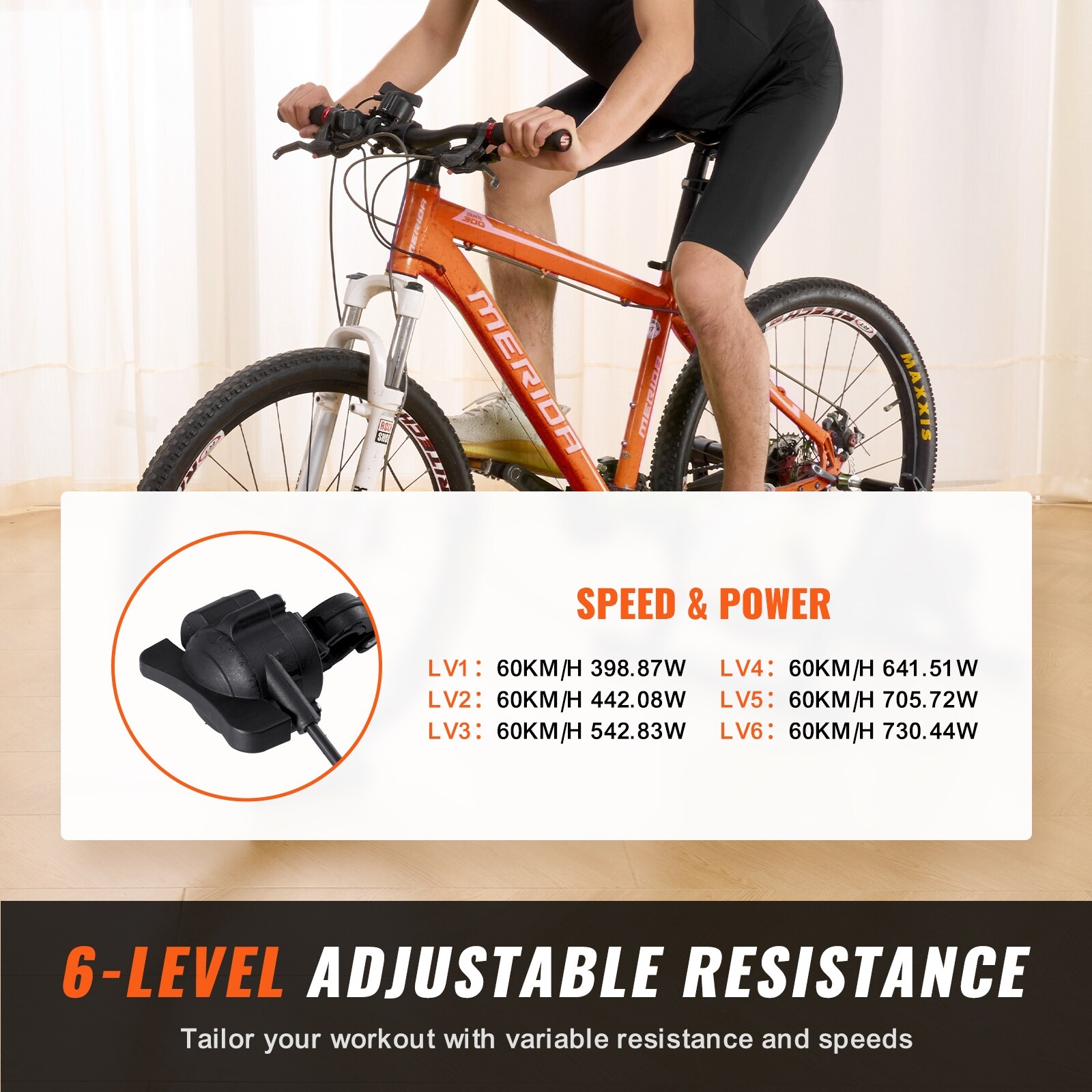 VEVOR Bike Trainer Stand Low Noise Motor Protable Folding Bicycle Trainer for Indoor Riding Exercise 26 29 Bed Bath Beyond 40983669