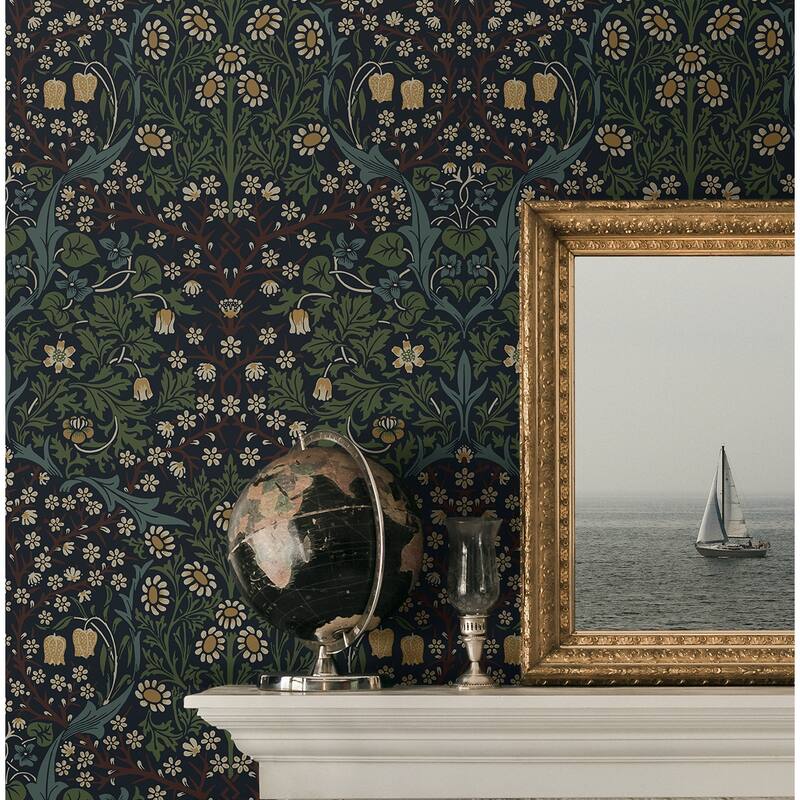 Seabrook Designs Victorian Floral Non-Woven Unpasted Wallpaper